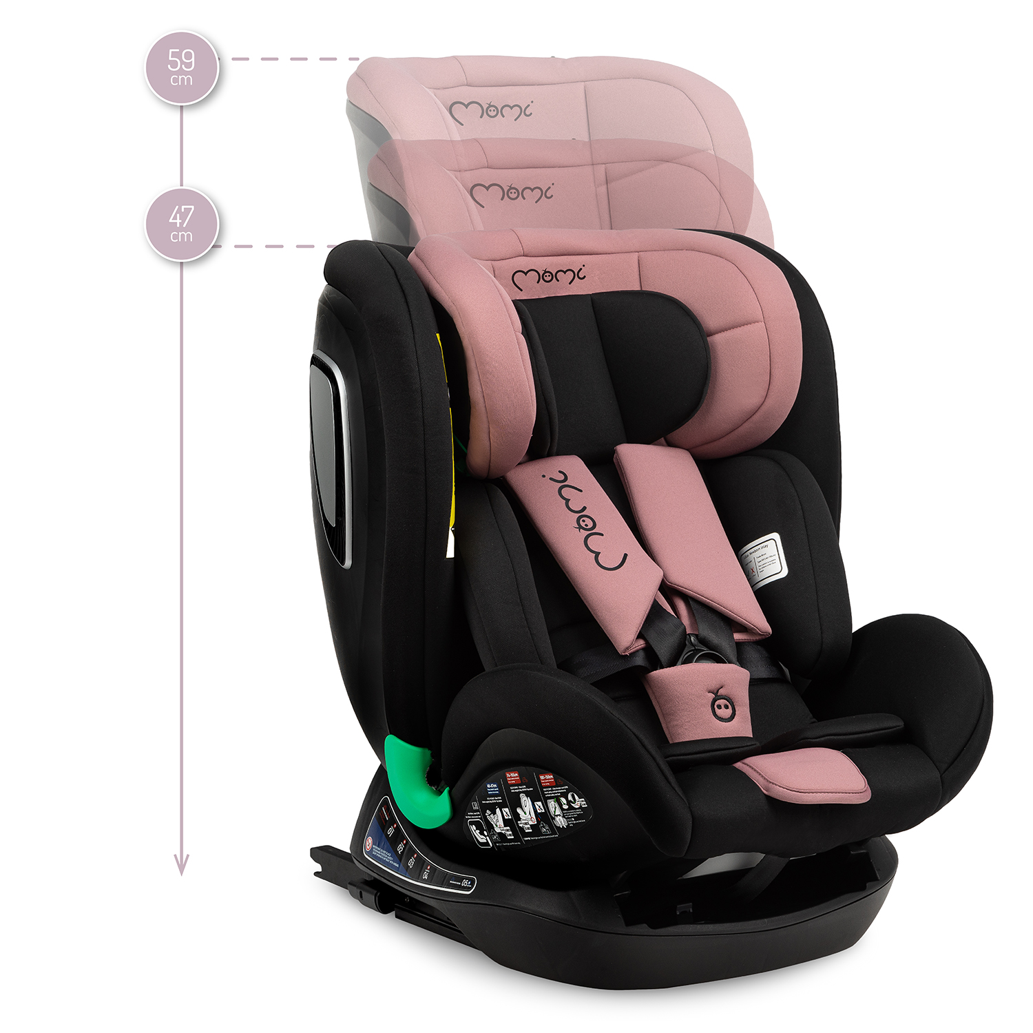 Автокрісло MoMi URSO I-Size 0-36kg Pink - Зображення 5