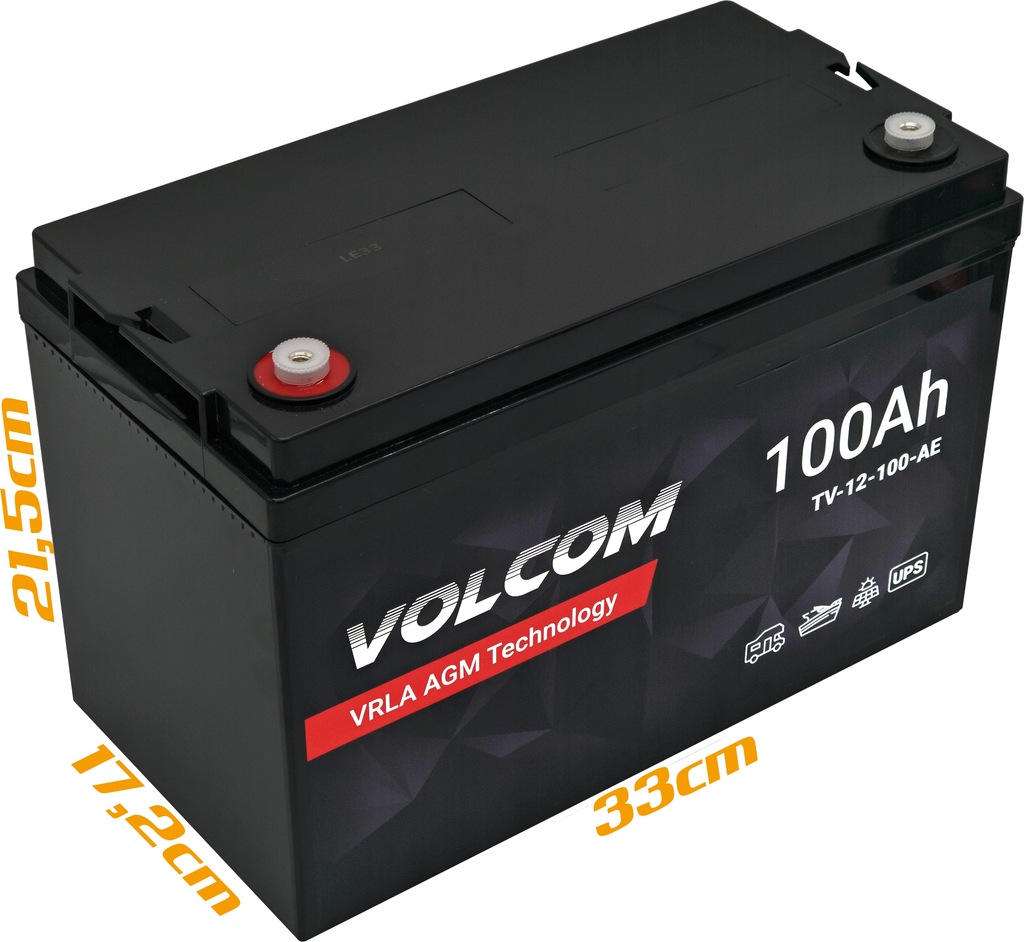 Акумулятор AGM Volcom 12V 100Ah VRLA - Зображення 6