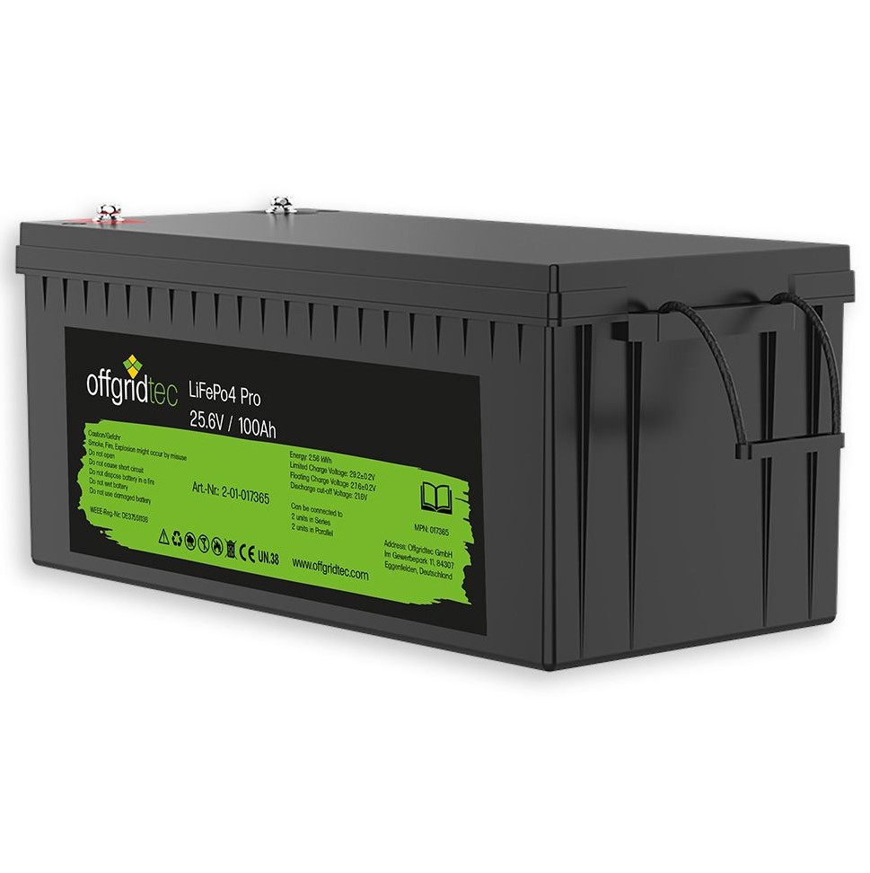 Акумулятор Offgridtec LiFePO4 25,6V 100Ah (100А) BMS 2560Wh (Німеччина) - Зображення 2