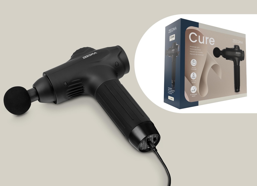 Масажний пістолет — масажер для тіла Zeeegma CURE BLACK + чохол - Зображення 16