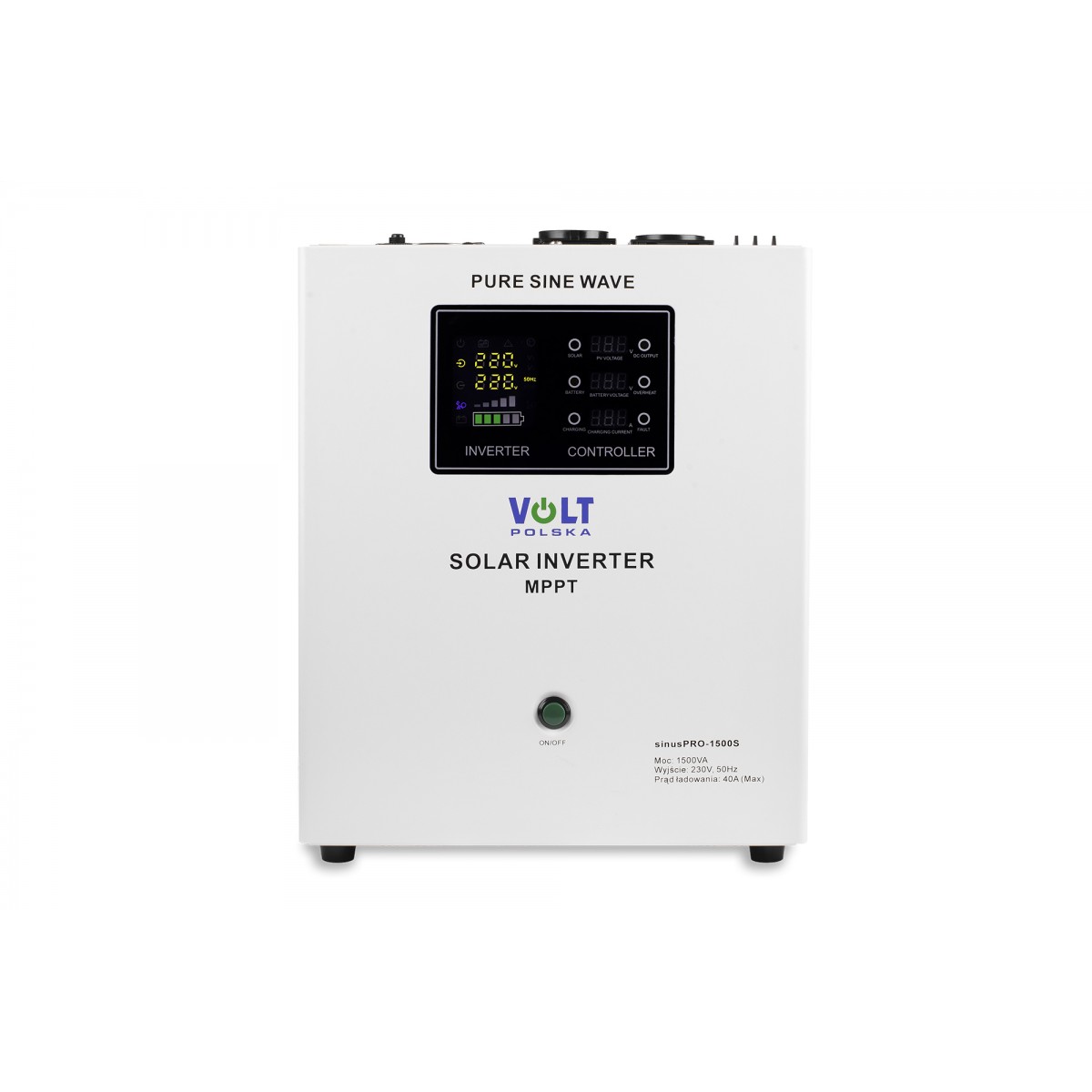 Гібридний сонячний інвертор Volt Polska SINUS PRO 1500 S 12/230V (1050/1500W) + 40A MPPT