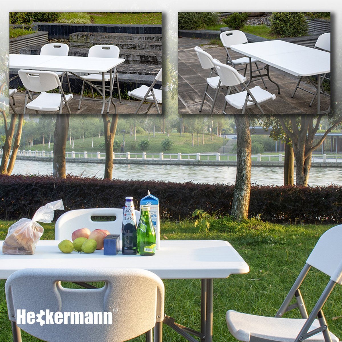 Стіл складаний переносний Heckermann 240х74×74 White (Z240) - Зображення 5