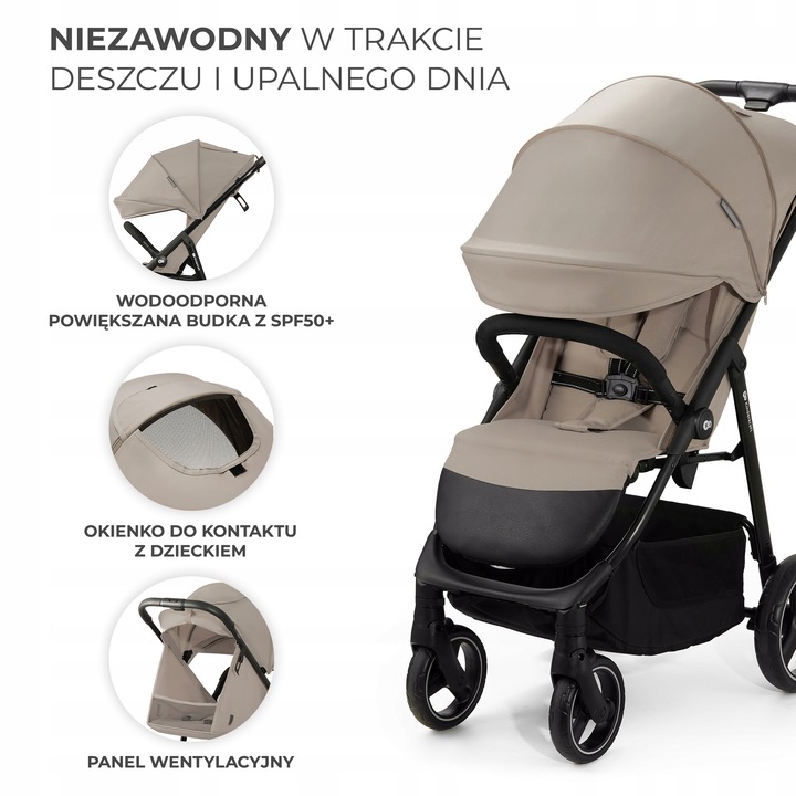 Прогулянковий візок Kiderkraft TRIG 3 Beige - Зображення 13