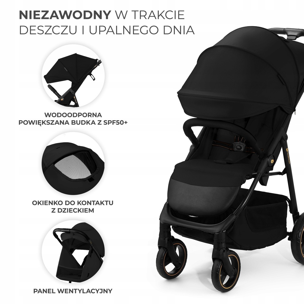 Прогулянковий візок Kiderkraft TRIG 3 Black - Зображення 2