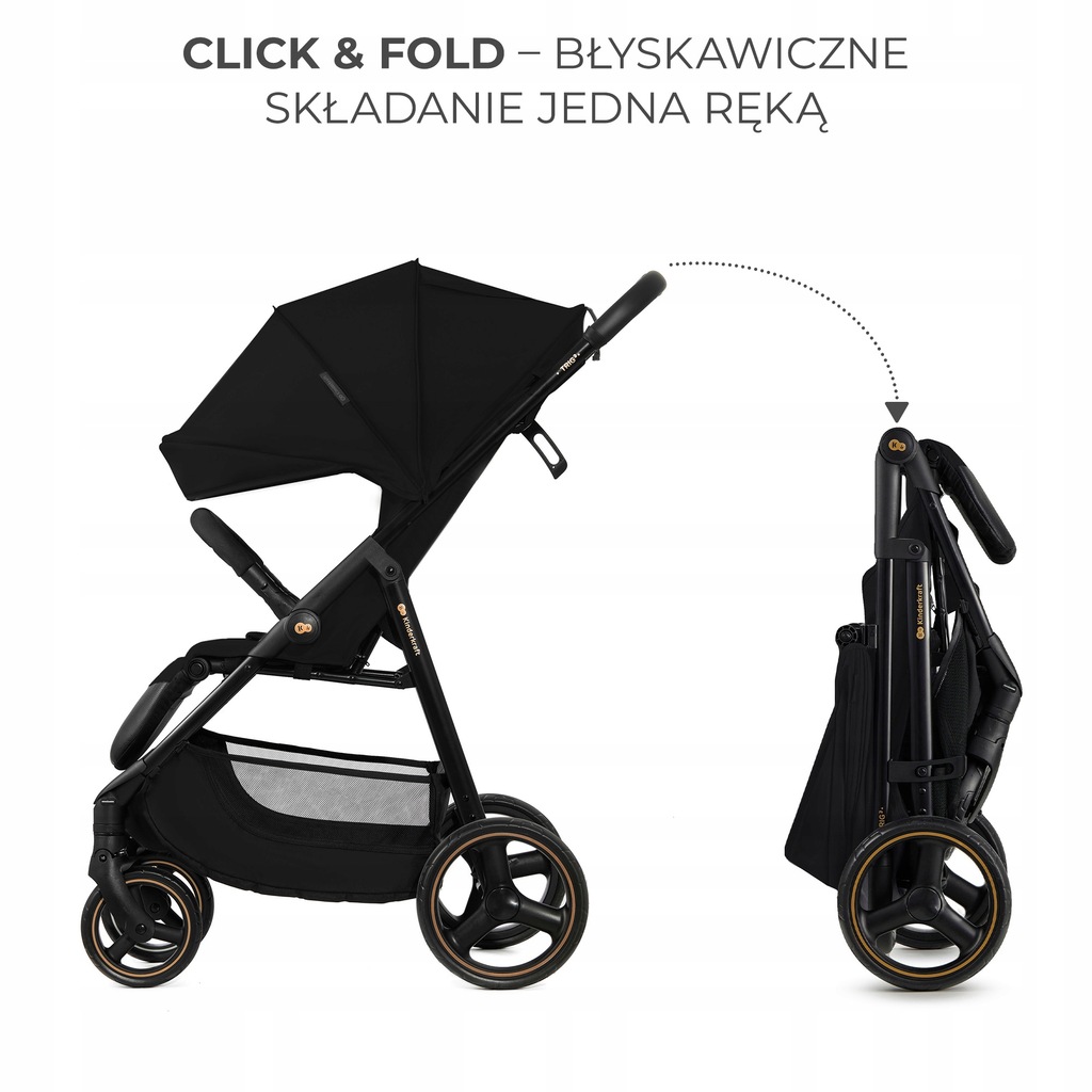 Прогулянковий візок Kiderkraft TRIG 3 Black - Зображення 6