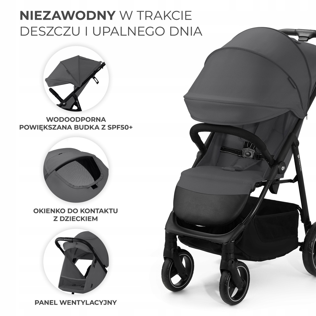 Прогулянковий візок Kiderkraft TRIG 3 Grey - Зображення 3