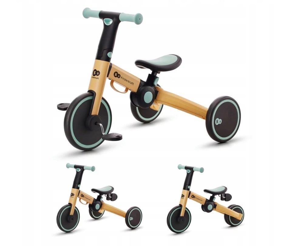Триколісний велосипед біговіл 3в1 KiderKraft 4TRIKE Flower Blue - Зображення 2