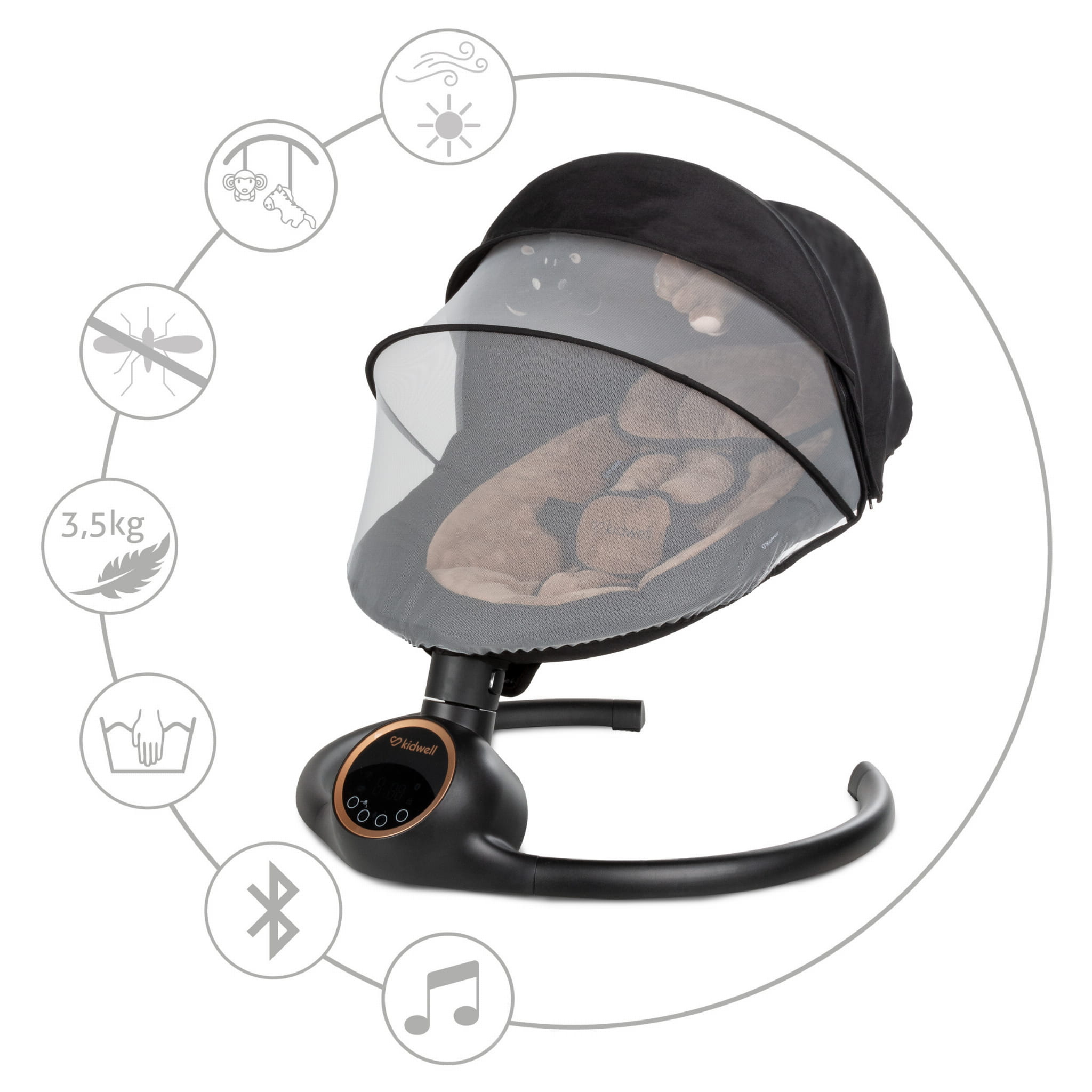 Закачуючий центр Kidwell 2в1 REVE Black/Gold - Зображення 7