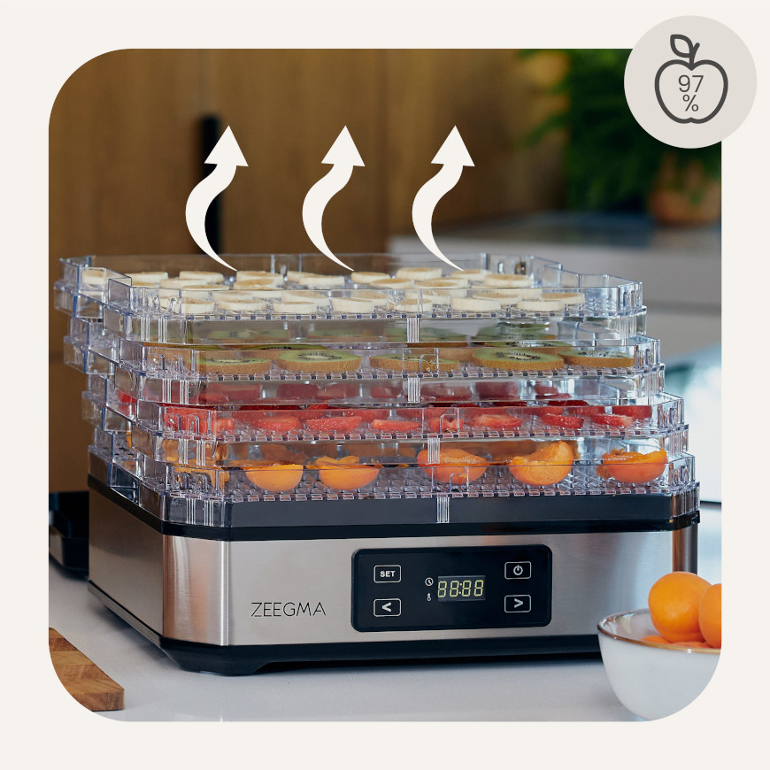 Сушарка для овочів, фруктів та грибів, дегідратор Zeegma Dry Chef Silver - Зображення 9