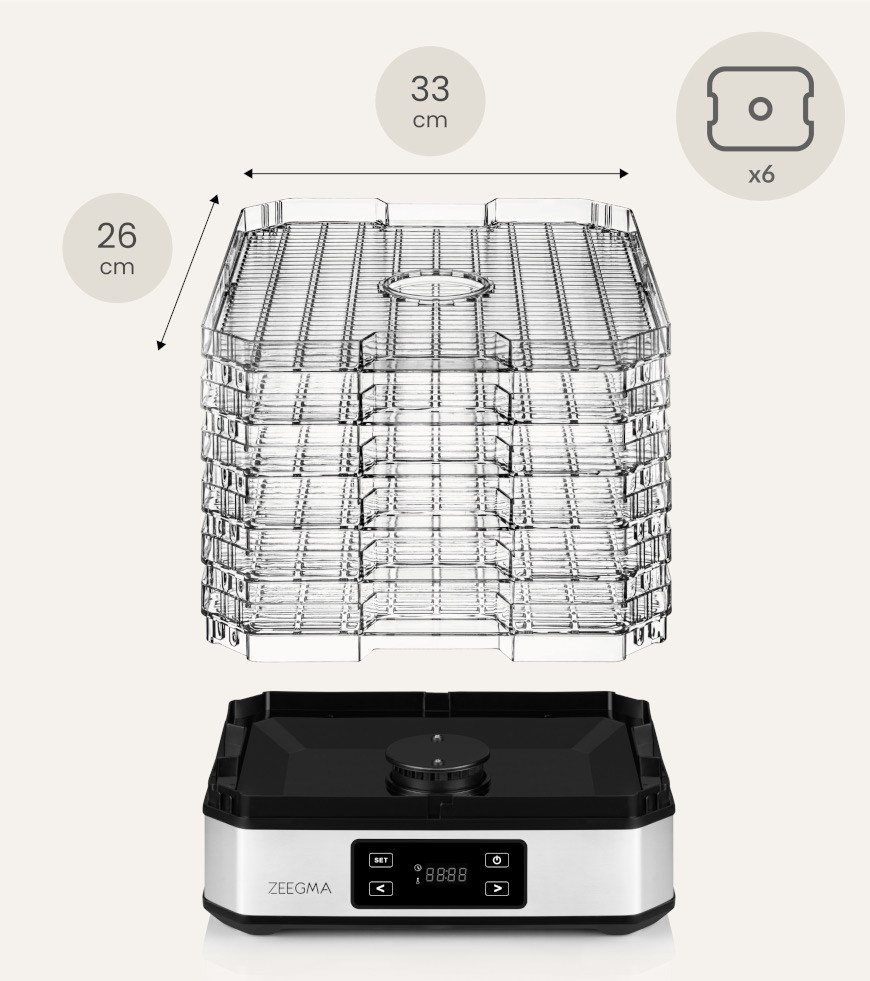 Сушарка для овочів, фруктів та грибів, дегідратор Zeegma Dry Chef Silver - Зображення 11
