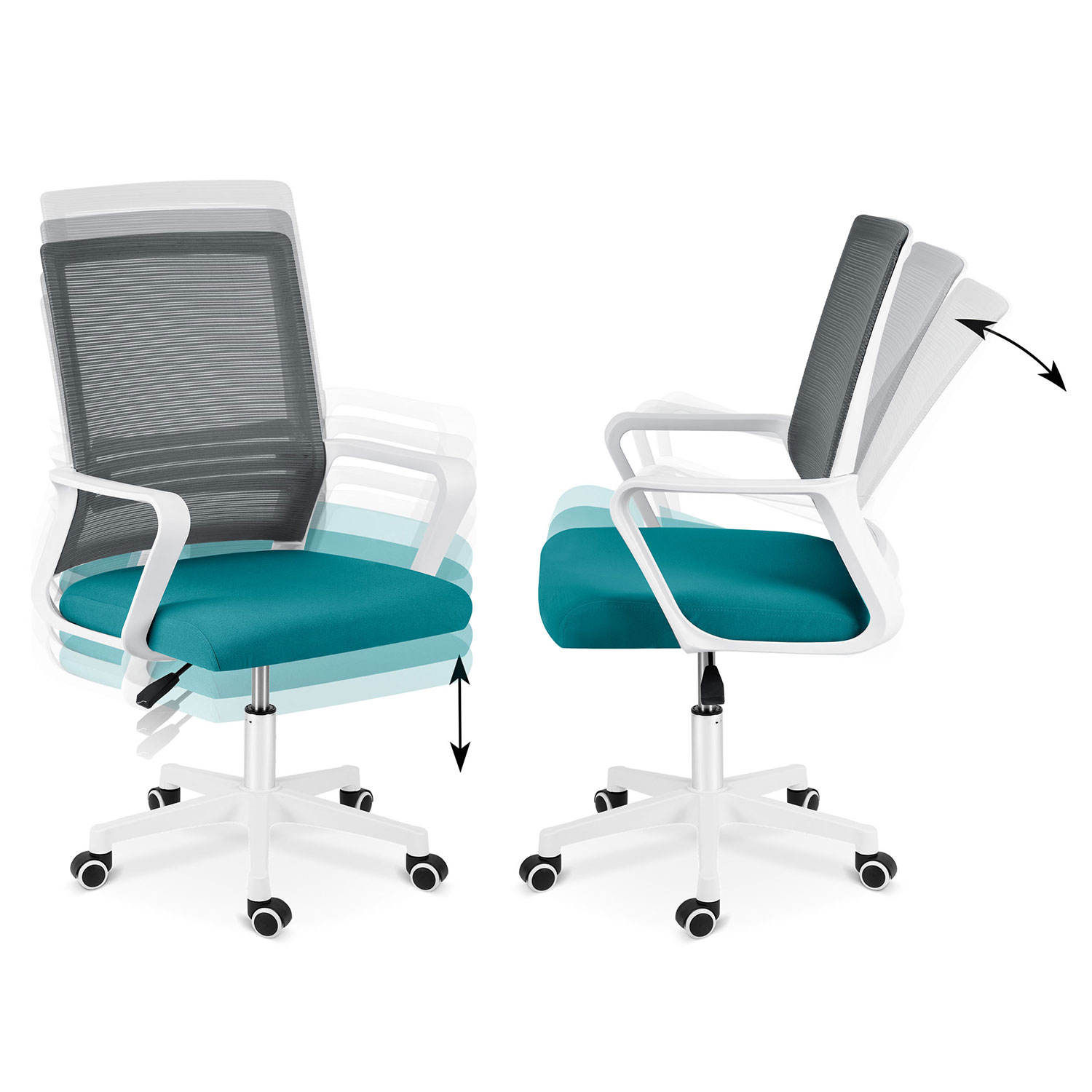 Офісне крісло Sofotel Corta Grey/Turquoise (241401) - Зображення 8
