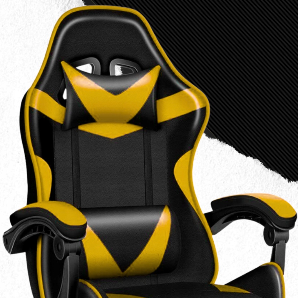 Крісло геймерське PLAYER з підставкою для ніг і масажем Black/Yellow (100015) - Зображення 15