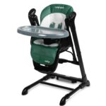 Крісло-гойдалка + стільчик для годування Caretero INDIGO Black Green
