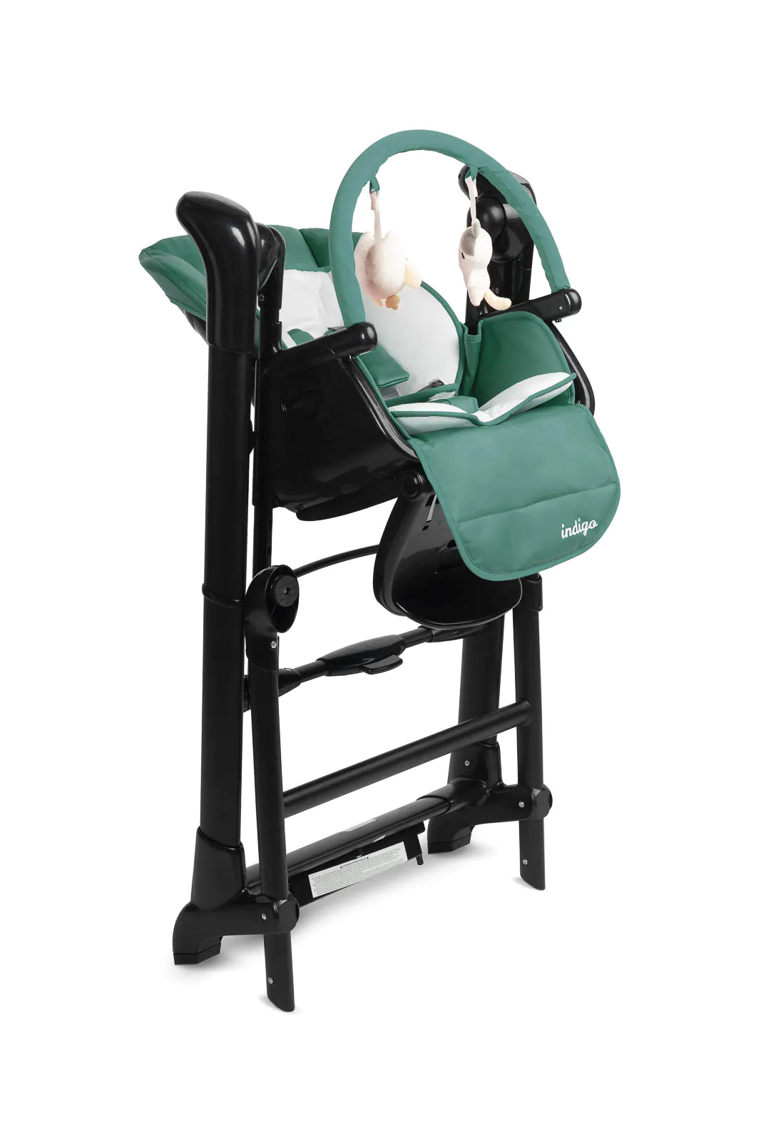 Крісло-гойдалка + стільчик для годування Caretero INDIGO Black Green - Зображення 6