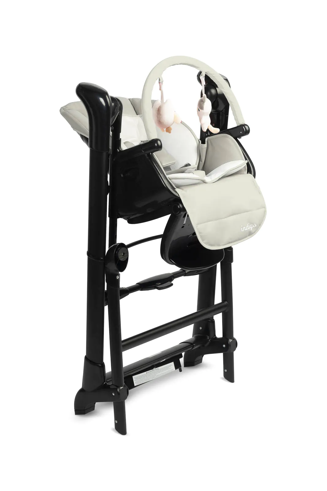 Крісло-гойдалка + стільчик для годування Caretero INDIGO Black Grey - Зображення 5