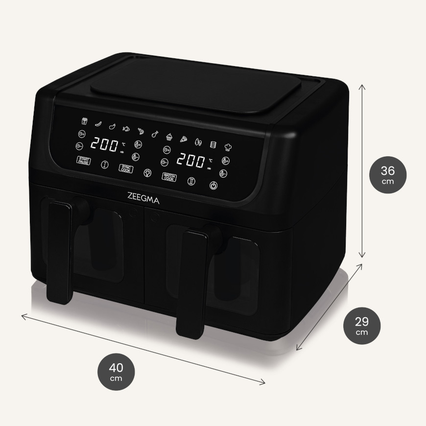 Аерофритюрниця двокамерна Zeegma Dual 9л Black - Зображення 10
