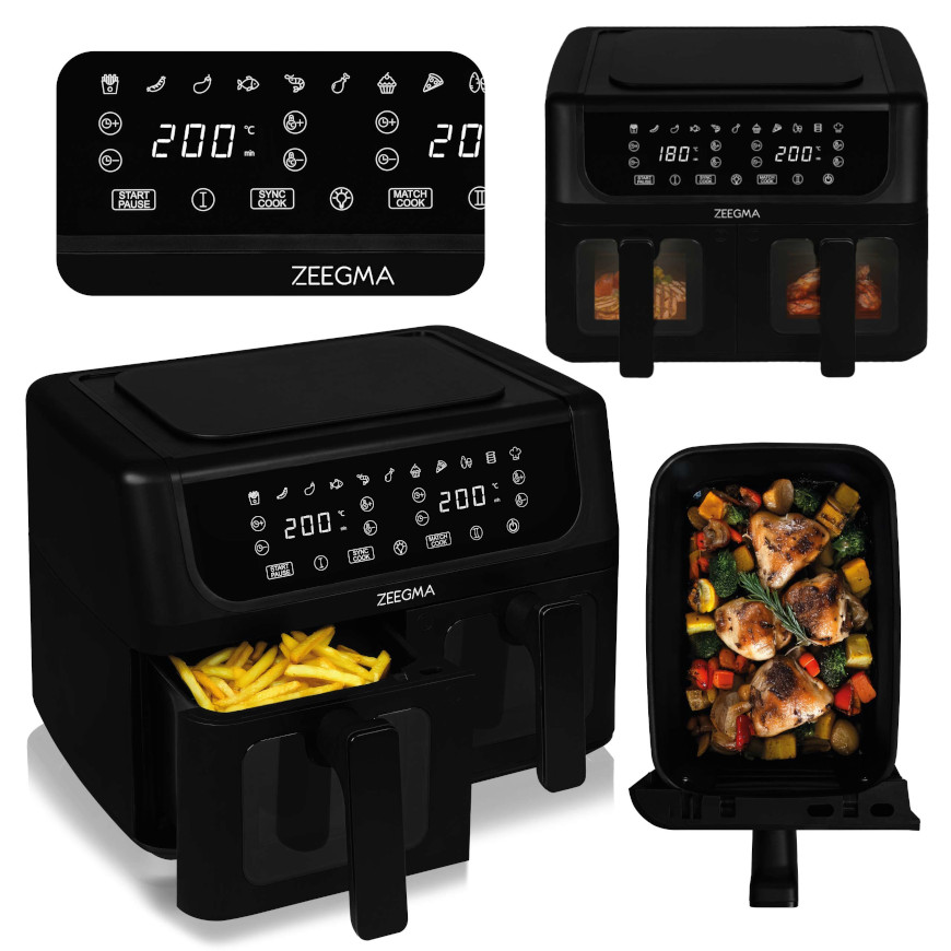 Аерофритюрниця двокамерна Zeegma Dual 9л Black - Зображення 9