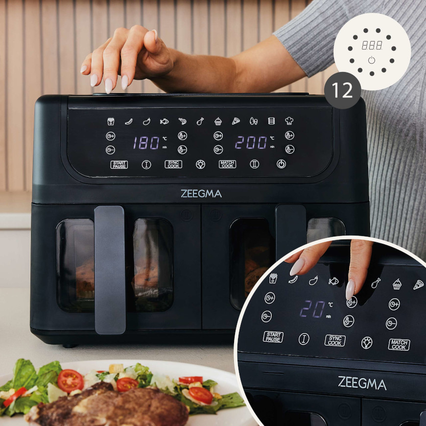 Аерофритюрниця двокамерна Zeegma Dual 9л Black - Зображення 4