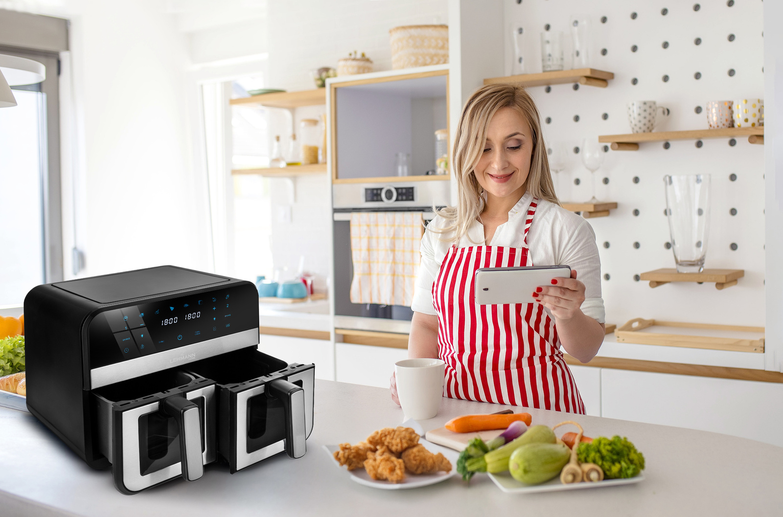 Аерофритюрниця двокамерна Lehman Taste 9л WiFi - Зображення 4