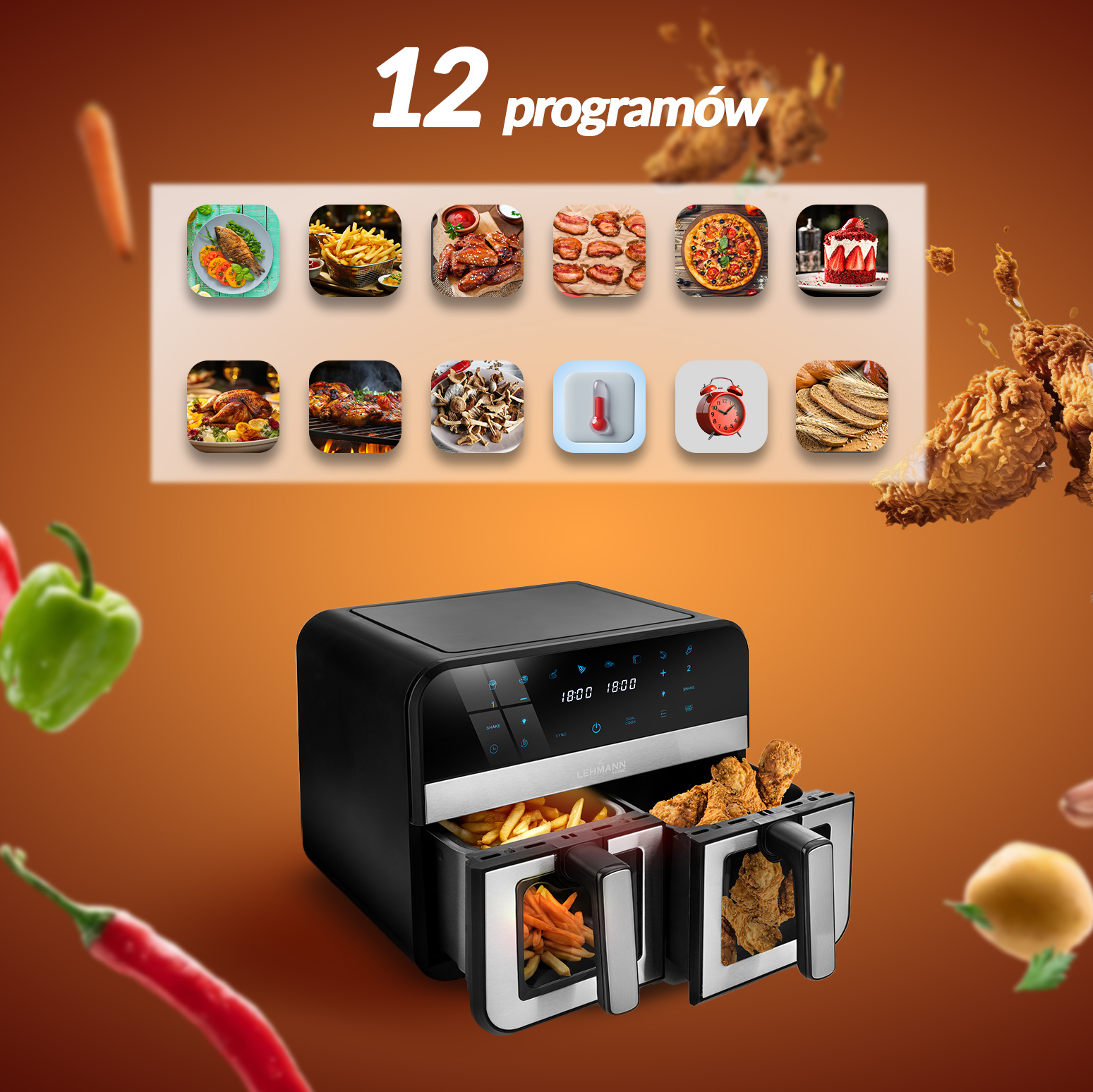Аерофритюрниця двокамерна Lehman Taste 9л WiFi - Зображення 7