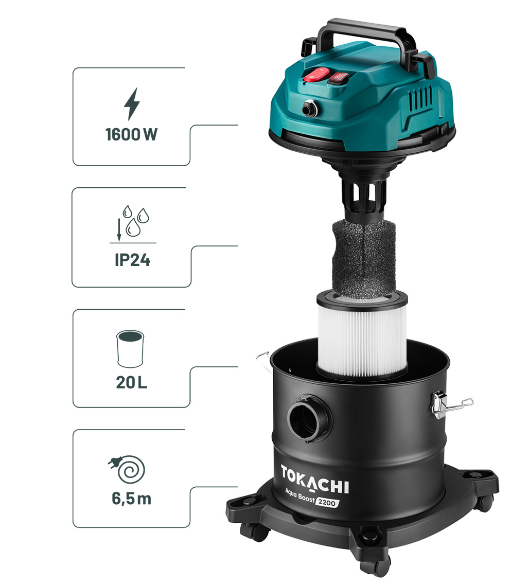 Багатофункціональний миючий пилосос TOKACHI Aqua Boost 2200W - Зображення 8