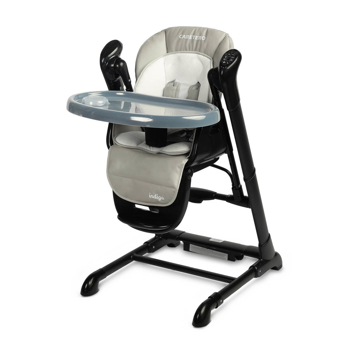 Крісло-гойдалка + стільчик для годування Caretero INDIGO Black Grey - Зображення 16