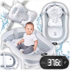 Дитяча ванна складна з подушкою, термометром Hanert KinderBad Grey