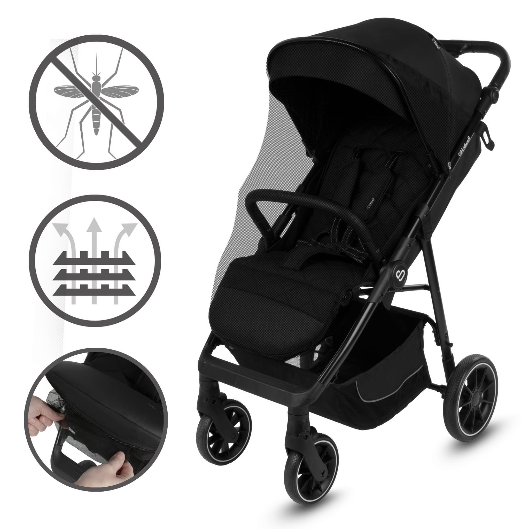 Прогулянкова коляска Kidwell ENZO Black - Зображення 6
