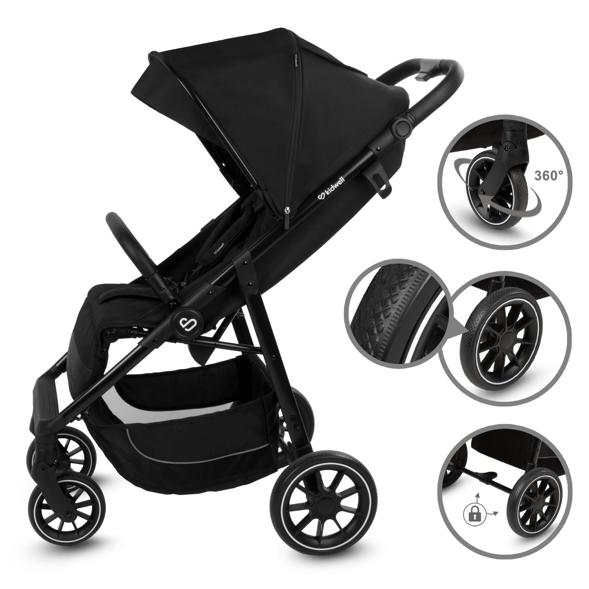 Прогулянкова коляска Kidwell ENZO Black - Зображення 7