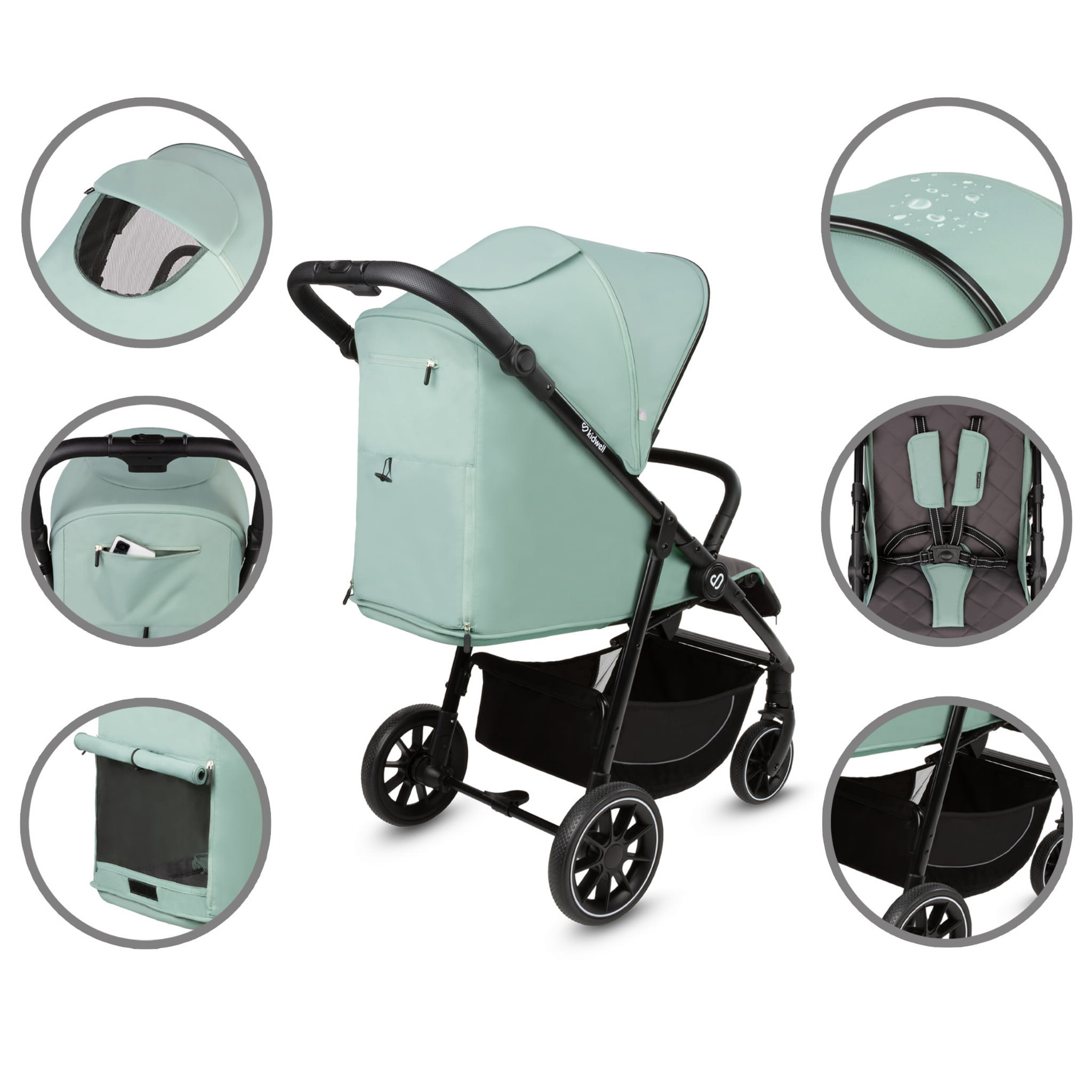 Прогулянкова коляска Kidwell ENZO Green - Зображення 5