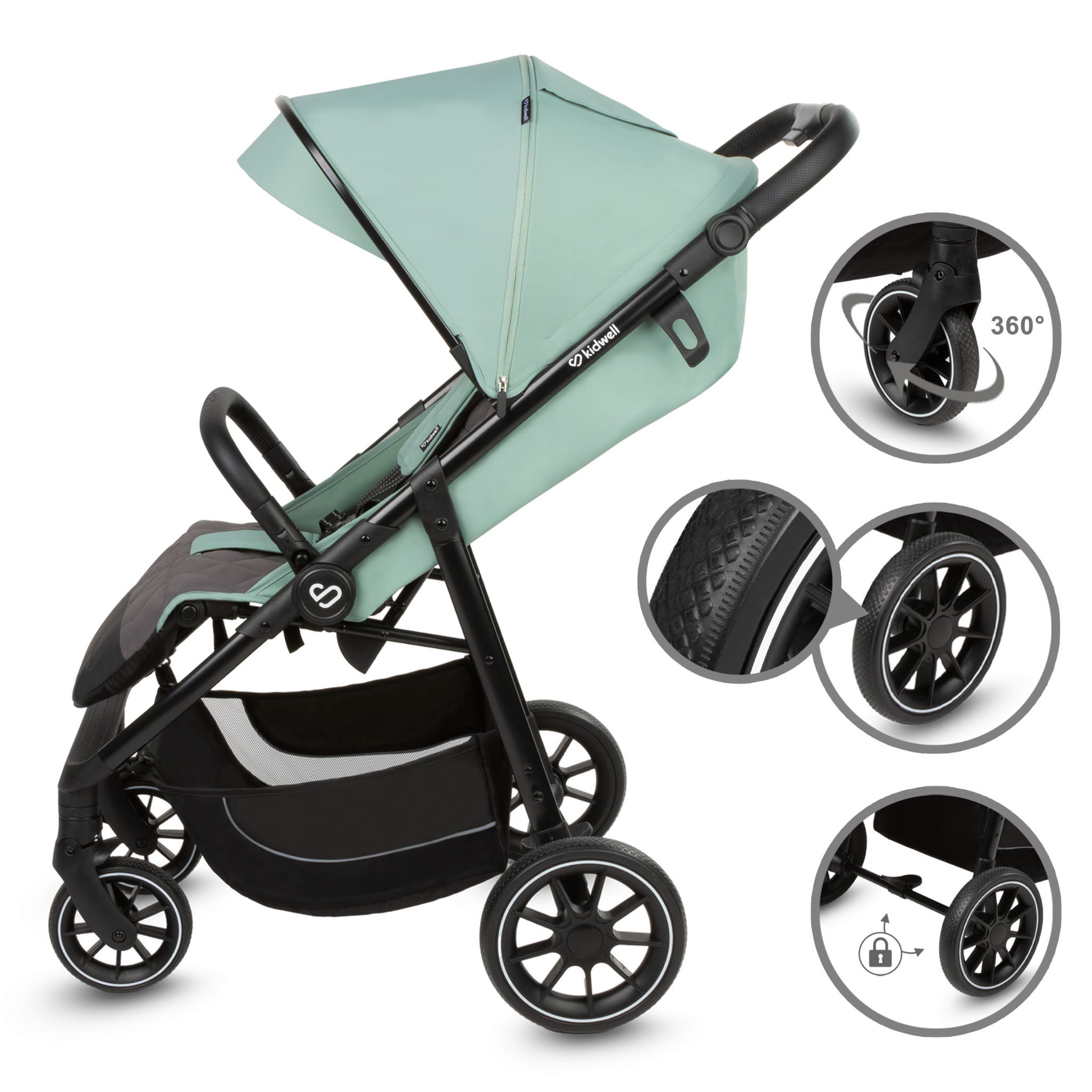Прогулянкова коляска Kidwell ENZO Green - Зображення 7
