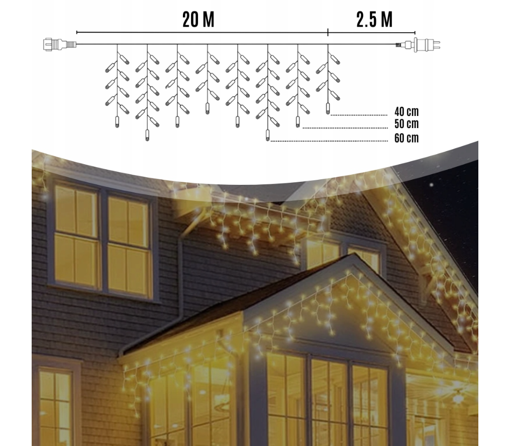 Вулична гірлянда бахрома 22.5 м 500 LED - Зображення 3