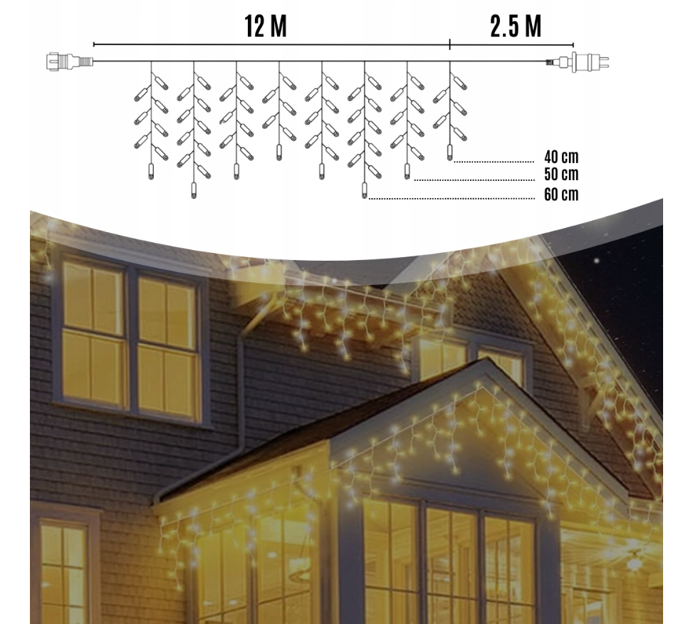 Вулична гірлянда бахрома 14.5м 300 LED - Зображення 3