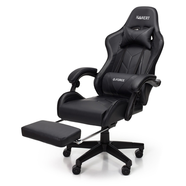 Крісло геймерське з підставкою для ніг Hanert G-Force Black - Зображення 4