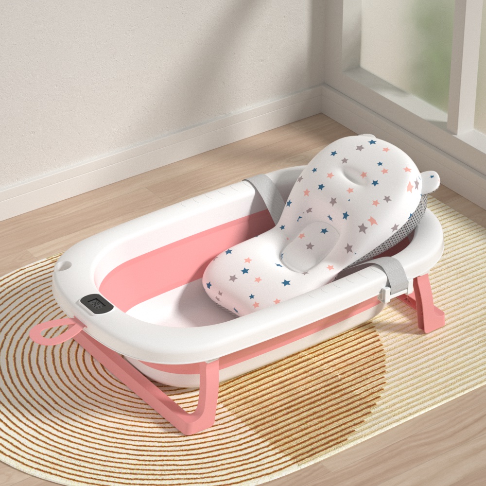Дитяча ванна складна з подушкою, термометром Hanert KinderBad Pink - Зображення 4