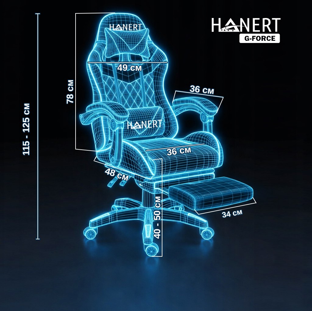 Крісло геймерське з підсвічуванням Hanert G-Force RED + RGB - Зображення 3