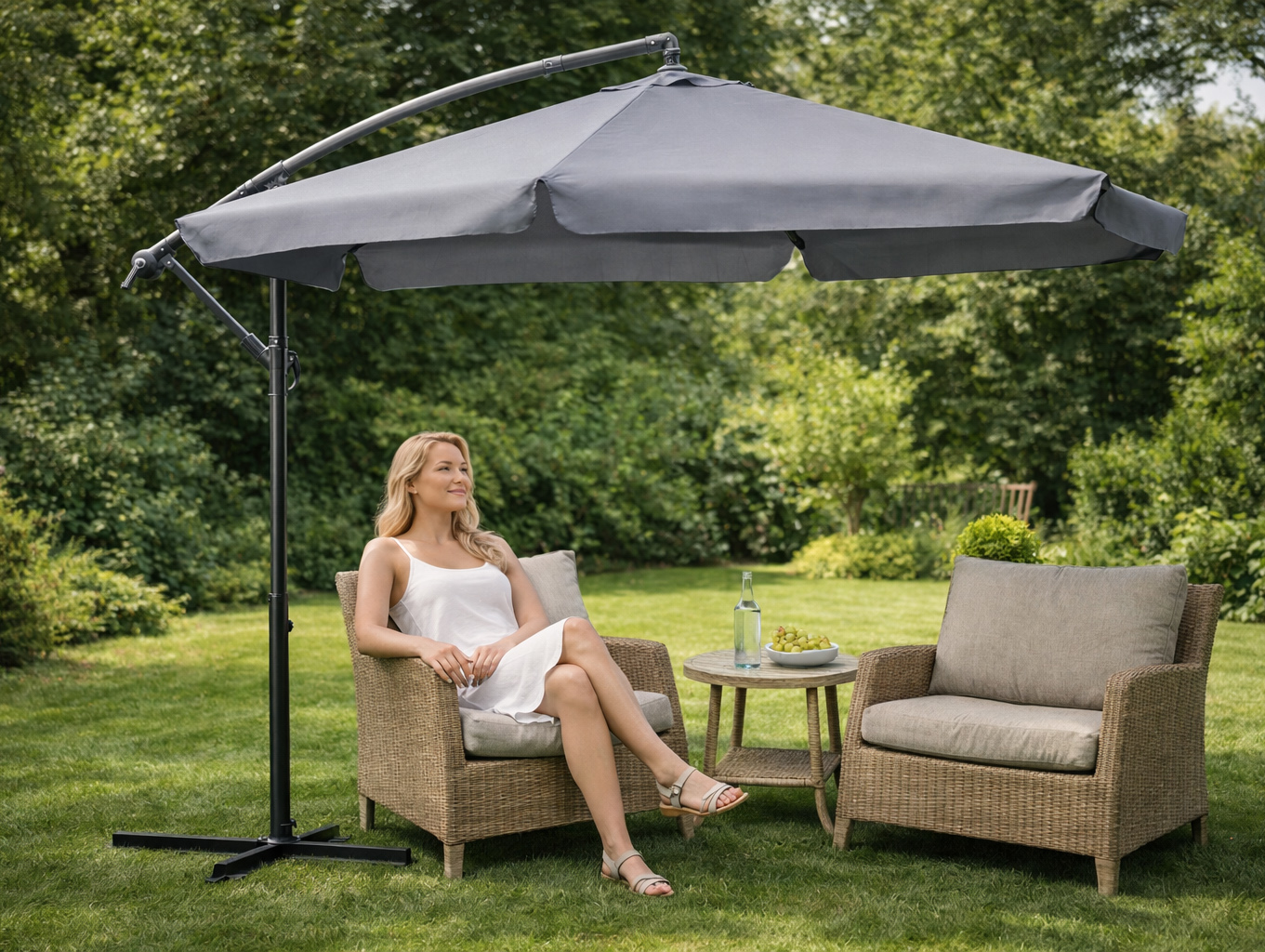 Садова парасоля Hanert Patio 350 см Grey - Зображення 2