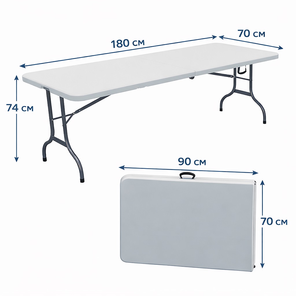Стіл розкладний туристичний Hanert Family Table 180см White - Зображення 4