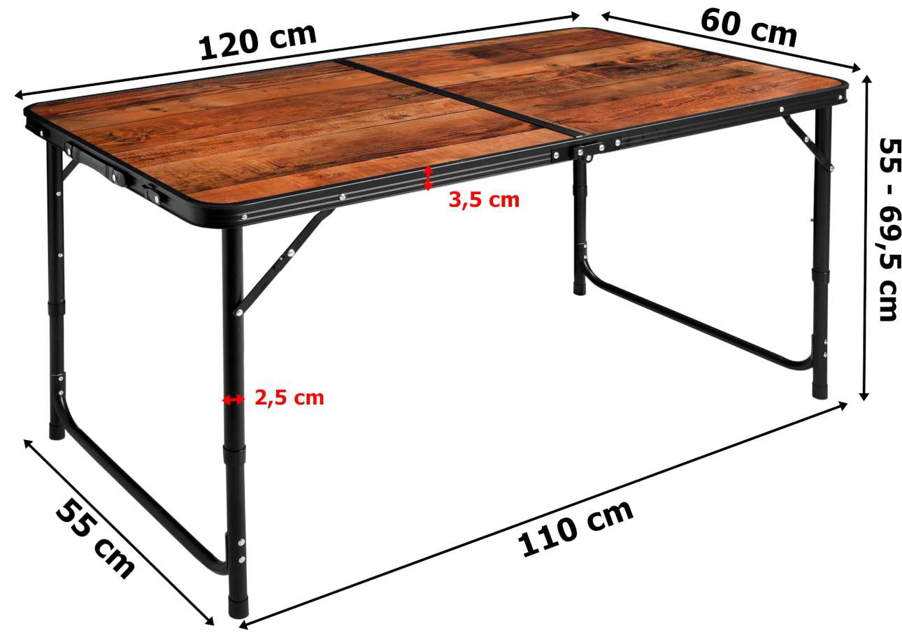 Стіл туристичний розкладний зі стільцями Hanert WoodLine 120x60 - Зображення 2