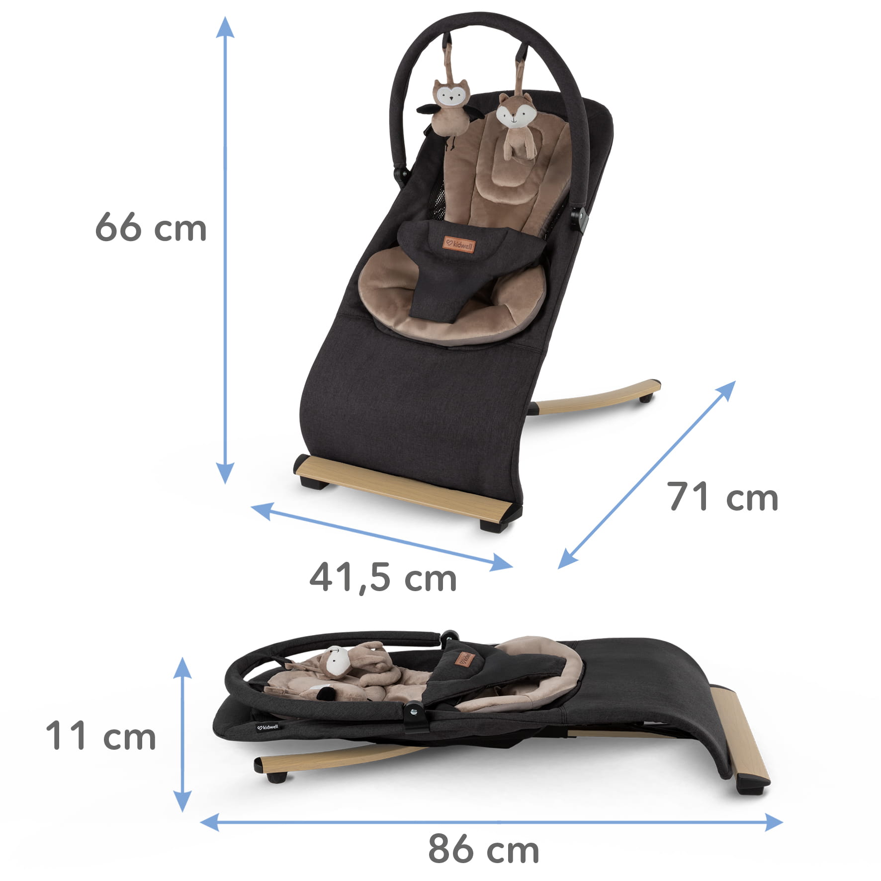 Шезлонг-гойдалка Kidwell RUBI Black/Gold - Зображення 12