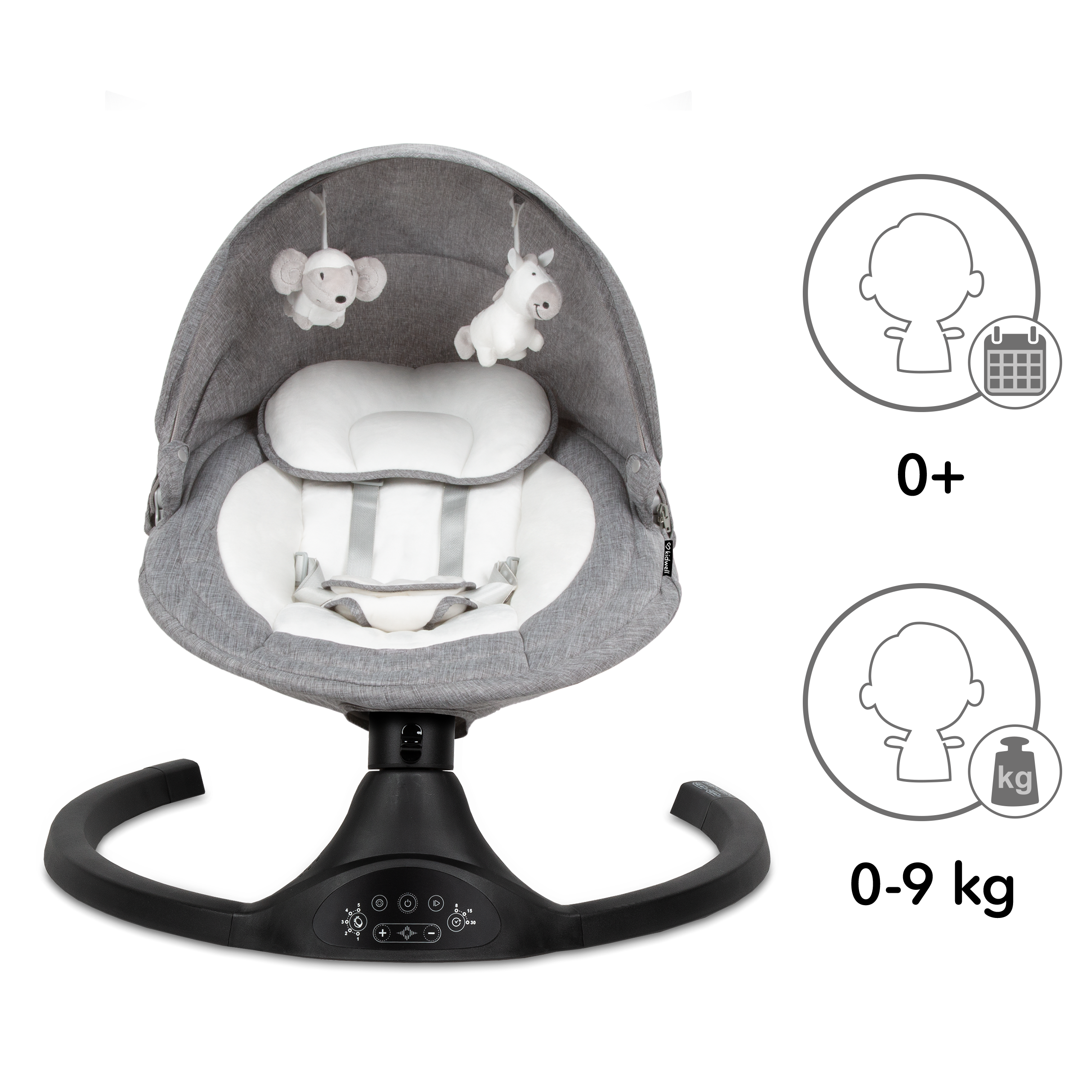 Шезлонг-гойдалка 2в1 Kidwell LUXI Dark Melange/Black - Зображення 9