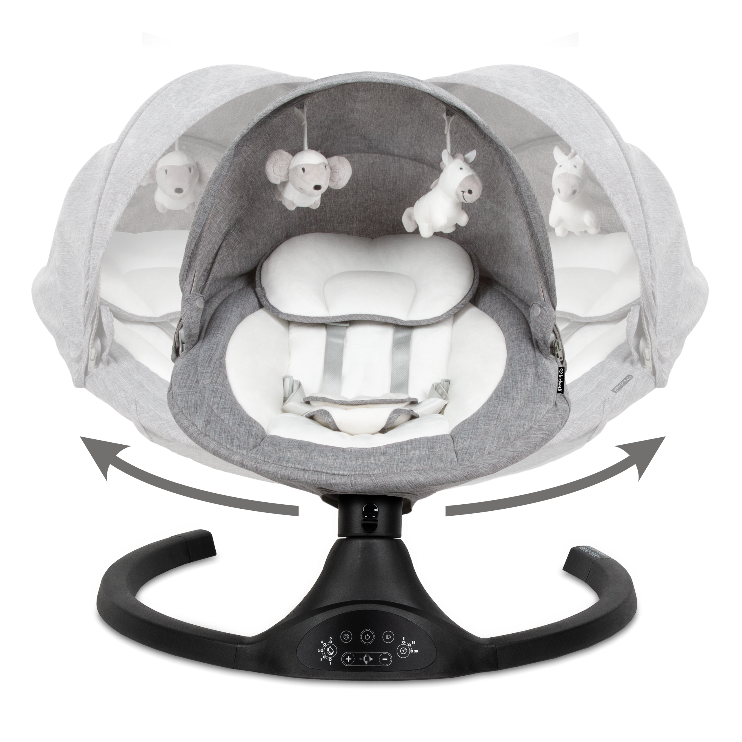 Шезлонг-гойдалка 2в1 Kidwell LUXI Dark Melange/Black - Зображення 3