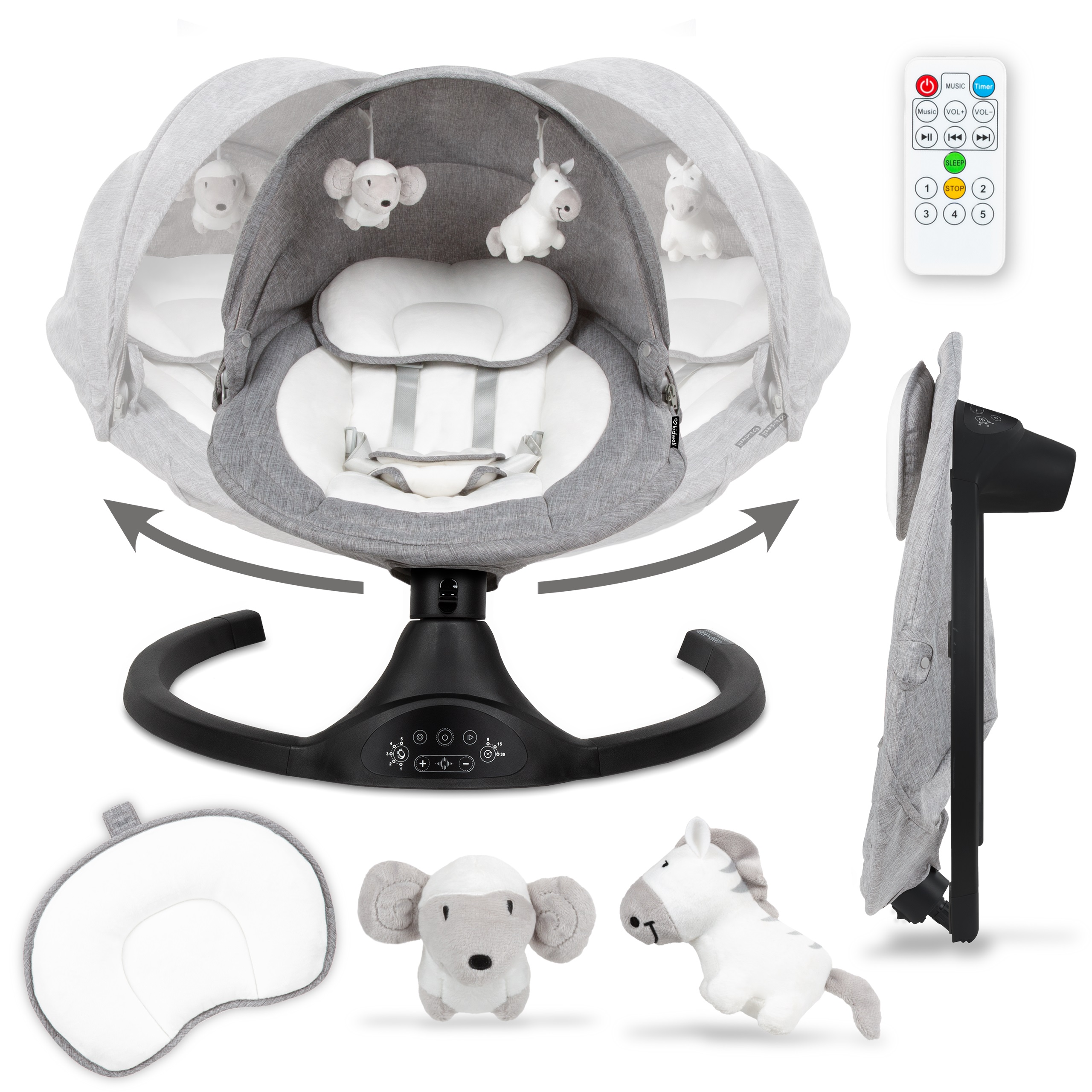Шезлонг-гойдалка 2в1 Kidwell LUXI Dark Melange/Black