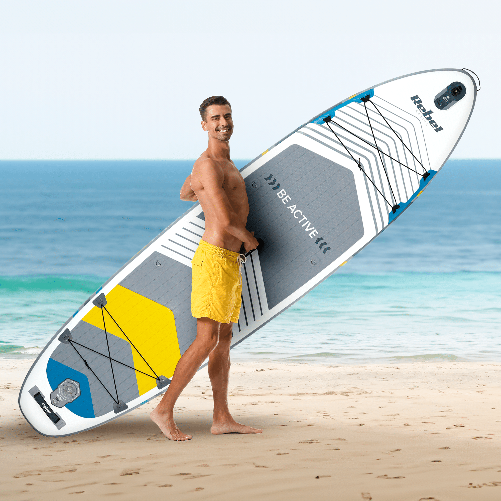 SUP дошка 335 см Rebel ACTIVE RBA-4507-WH із аксесуарами сапборд 170 кг 335 x 84 х 15 см White - Зображення 2